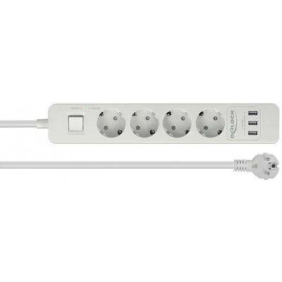 4-weg stekkerdoos met USB-poorten Stekkerdoos