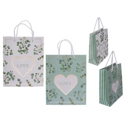 OOTB Cadeautasje love 18x8x23cm groen/wit
