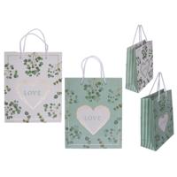 OOTB Cadeautasje love 18x8x23cm groen/wit