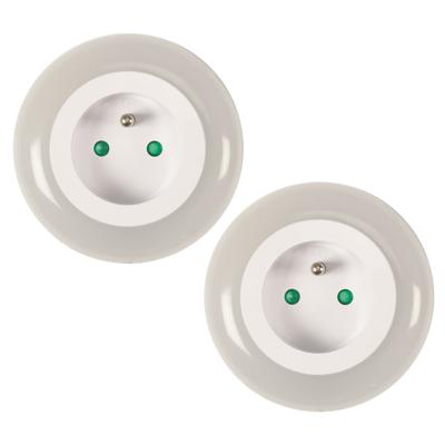 Home Deco Kids LED nachtlamp met lichtsensor - 2x - kinderkamer - extra stopcontact