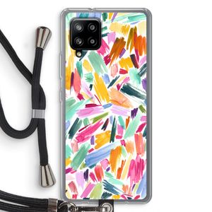 Watercolor Brushstrokes: Samsung Galaxy A42 5G Transparant Hoesje met koord