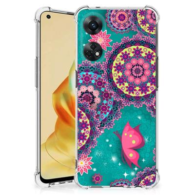 OPPO Reno8 T 4G Back Cover Cirkels en Vlinders OPPO Reno8 T 4G Back Cover Cirkels en Vlinders