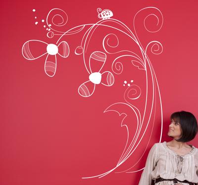 Sticker bloemen modern