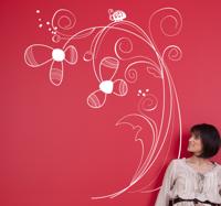 Sticker bloemen modern