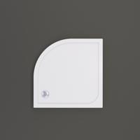 Douchebak BWS Saro Kwartrond Acryl 80x80 cm Inclusief Plint Wit Boss & Wessing