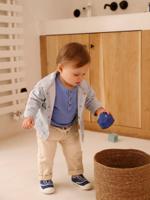 Gestreept babyvestje blauw, gestreept