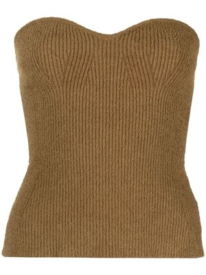 WARDROBE.NYC haut bandeau en maille à design nervuré - Marron