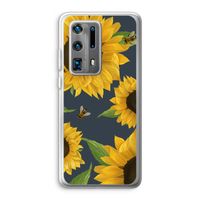 Sunflower and bees: Huawei P40 Pro Plus Transparant Hoesje