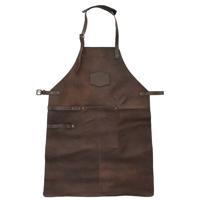 Hide en Stitches Lederen Kook/BBQ Schort Donker Bruin