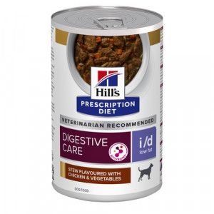 Hill&apos;s Prescription Diet I/D Low Fat Digestive Care stoofpotje voor hond met kipsmaak & groenten blik 1 tray (24 x 156 g)