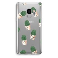 Cactusprint roze: Samsung Galaxy S9 Transparant Hoesje