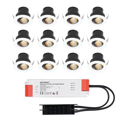 Set van 12 Medina LED Mini Inbouwspots met Trafo - 12 Volt 3 Watt 150 lumen - Kantelbaar - Verzonken - Plat 35mm - 2700K - IP44 waterdicht - Wit Set van 12 Medina LED Mini Inbouwspots met Trafo - 12 Volt 3 Watt 150 lumen - Kantelbaar - Verzonken - Plat 35mm - 2700K - IP44 waterdicht - Wit