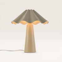 Tafellamp Falisse crema - Paddenstoel lamp in gebroken wit met kap in paraplu vorm - Zonder lichtbron