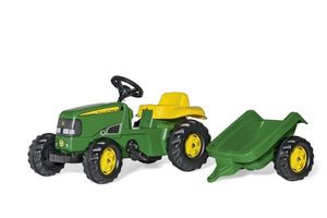 Rolly Toys traptrekker met aanhanger - John Deere RollyKid groen