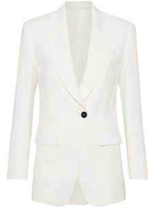 Brunello Cucinelli blazer à revers crantés - Blanc