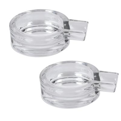 Sigaren asbak - 2x - glas - 1 legger - D14.5 cm - sigarenhouder Sigaren asbak - 2x - glas - 1 legger - D14.5 cm - sigarenhouder