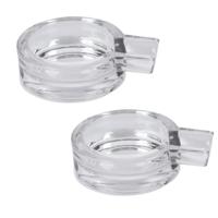 Sigaren asbak - 2x - glas - 1 legger - D14.5 cm - sigarenhouder