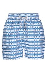 LOVE BRAND & Co. short de bain imprimé à lien de resserrage - Bleu