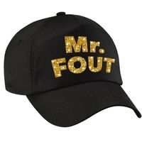 Mr. FOUT pet /cap zwart met goud bedrukking heren Mr. FOUT pet /cap zwart met goud bedrukking heren