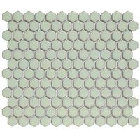 The Mosaic Factory Barcelona mini hexagon mozaïek tegels 26x30 zacht groen met rand