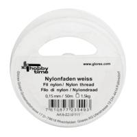 Glorex Hobby - Nylon hobby draad - dun - wit - 0,15 mm x 50 meter