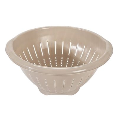 Kunststof keuken vergiet/zeef in het taupe 30 x 14 cm met rand