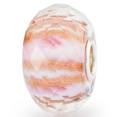 Trollbeads TGLBE-30100 Kraal Roze Melodie zilver-glas