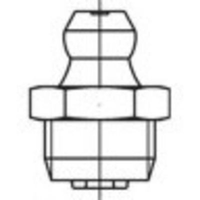 TOOLCRAFT DIN 71412 A 4, vorm A-M, conische smeernippel, kort, met zeskant, conische kop recht/axiaal, met conische schroefdraad Afmeting: AM 10 x 1 SW 11 (25