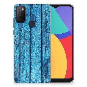 Alcatel 1S (2021) Bumper Hoesje Wood Blue