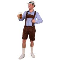 Tiroler overhemd blauw met wit geblokt - heren - Oktoberfest verkleedkleding - thumbnail