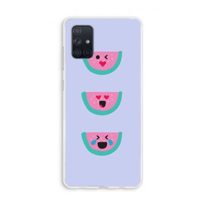 Smiley watermeloen: Galaxy A71 Transparant Hoesje