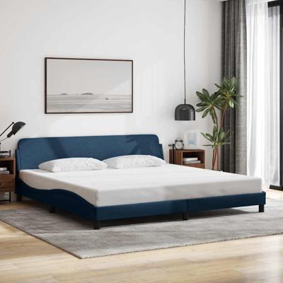 Bedframe "Dover" stof blauw 200x200 cm