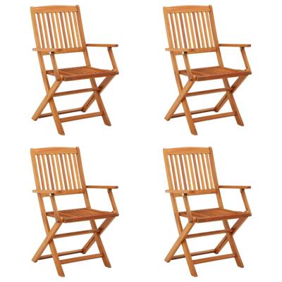 Tuinstoelen 4 st inklapbaar massief eucalyptushout