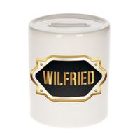 Naam cadeau spaarpot Wilfried met gouden embleem