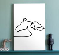 Canvas schilderij paarden Paard en meisje overzicht