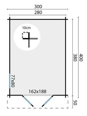 Blokhut - Tuinhuis Peggie | 40 mm | Red Class Wood geïmpregneerd