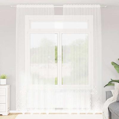 Gordijnen met gordijnen Wit 150 x 260 cm Polyester