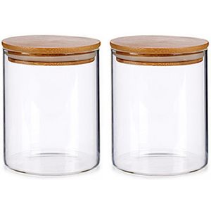 Set van 4x stuks glazen luxe keuken voorraadpot/voorraadbus 870 ml