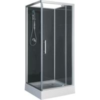 Xellanz Domino Complete Douchecabine - 80x80x210cm - Aluminium - Mat Chroom - 5mm Glas