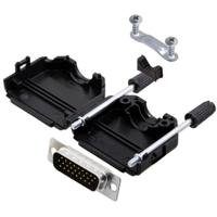 TRU COMPONENTS TCDPPK15BKHDP26K 7709416 D-sub male connectorset 180 ° Aantal polen: 26 Soldeerkelk 1 stuk(s)