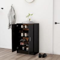Schoenenkast 60x35x92 cm bewerkt hout zwart