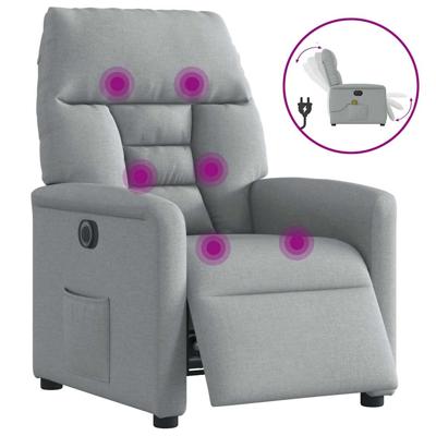 Massagestoel elektrisch verstelbaar stof lichtgrijs