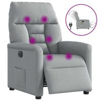 Massagestoel elektrisch verstelbaar stof lichtgrijs