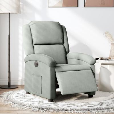 Fauteuil elektrisch verstelbaar stof lichtgrijs