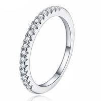 Dames Ring Verzilverd Zilverkleurig met Zirkonia-19mm - thumbnail