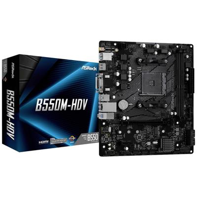 ASRock B550M-HDV Moederbord Socket AMD AM4 Vormfactor Micro-ATX Moederbord chipset AMD® B550