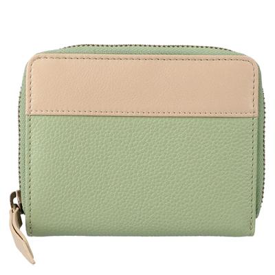 Leather Design Zip Around Portemonnee RFID Revival Vintage Jade
