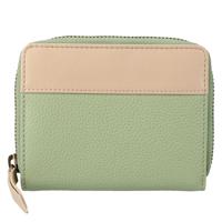 Leather Design Zip Around Portemonnee RFID Revival Vintage Jade