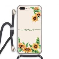 Zonnebloemen: iPhone 8 Plus Transparant Hoesje met koord