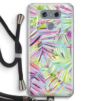 Tropical Palms Blue: LG G6 Transparant Hoesje met koord